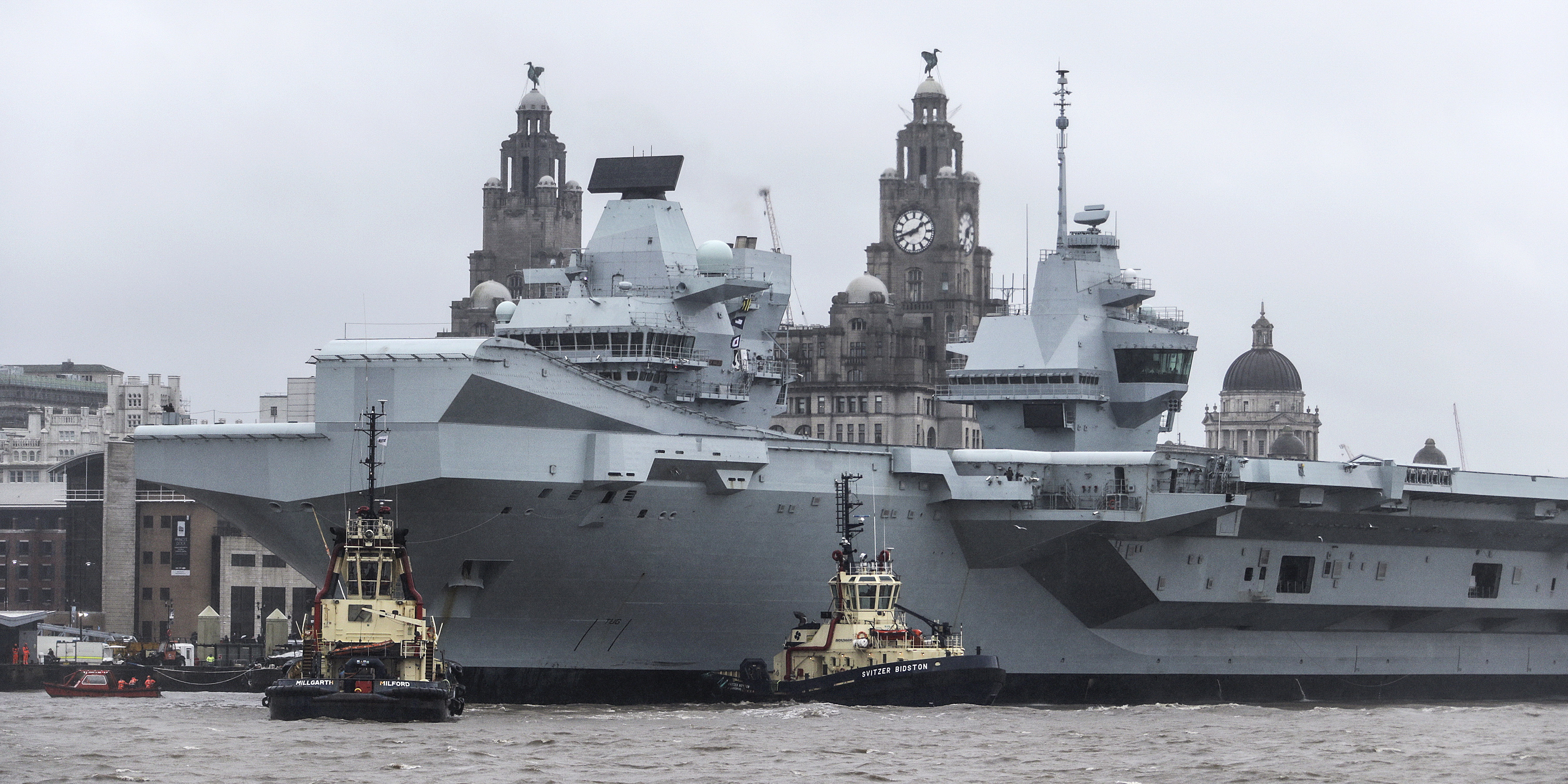 The aircraft carrier HMS Prince of Wales arriving in Liverpool to host a Maritime UK careers event during UK National Careers Week | Image: Royal Navy Image:The aircraft carrier HMS Prince of Wales arriving in Liverpool to host a Maritime UK careers event during UK National Careers Week | Image: Royal Navy