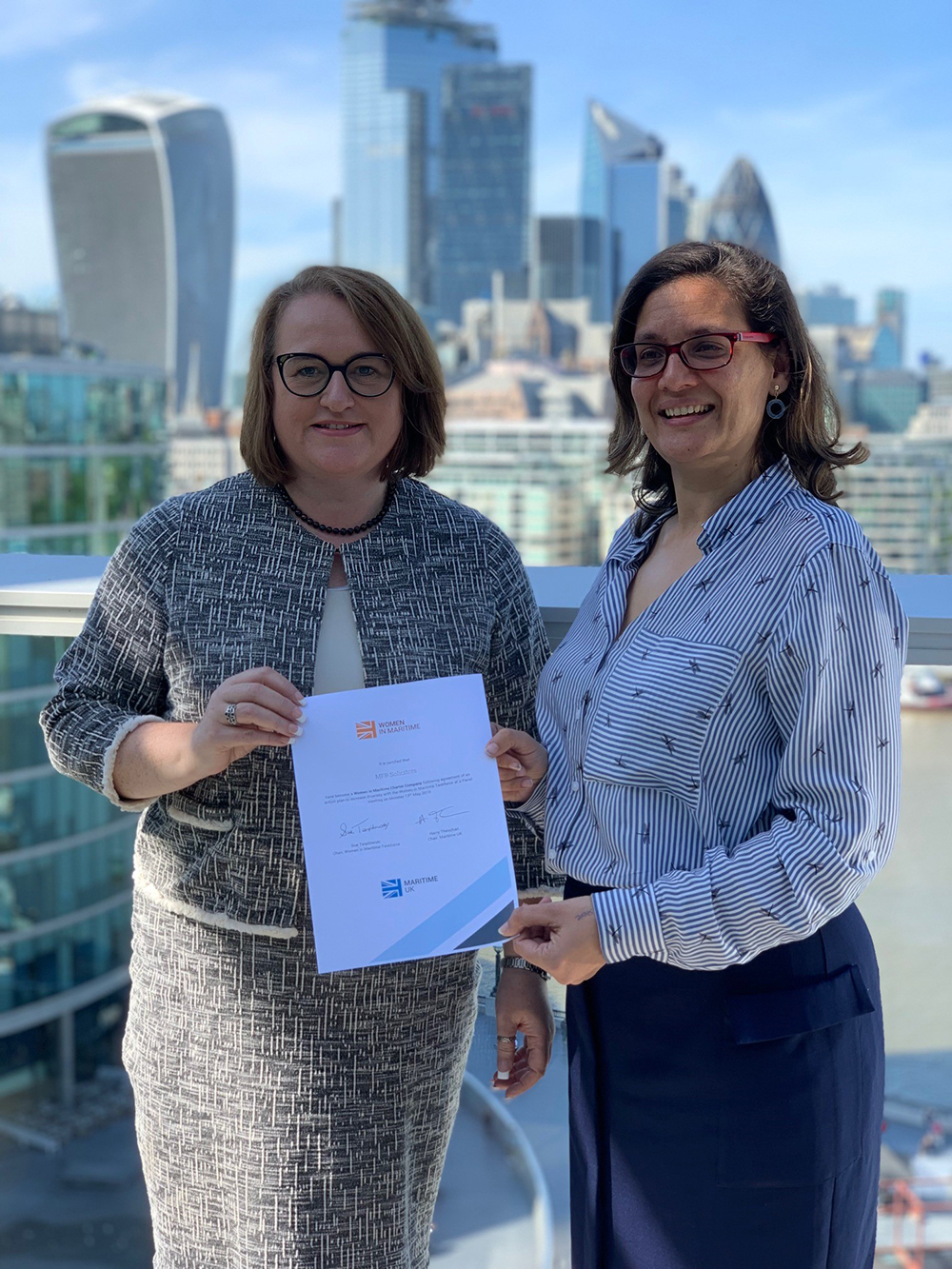 Image: Helene Peter-Davies of MFB and Nautilus member with Julie Lithgow, director of the ICS and charter champion for MFB. Image: Helene Peter-Davies of MFB and Nautilus member with Julie Lithgow, director of the ICS and charter champion for MFB.