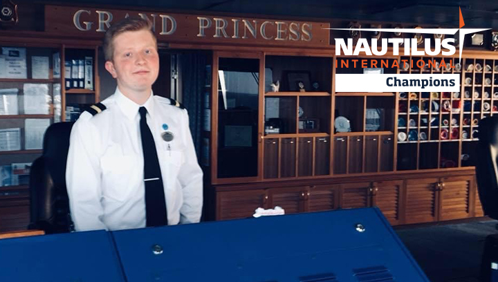Second Officer Jamie Edwards keeps busy in the 'brain centre' of each cruiseship Image:Second Officer Jamie Edwards keeps busy in the 'brain centre' of each cruiseship