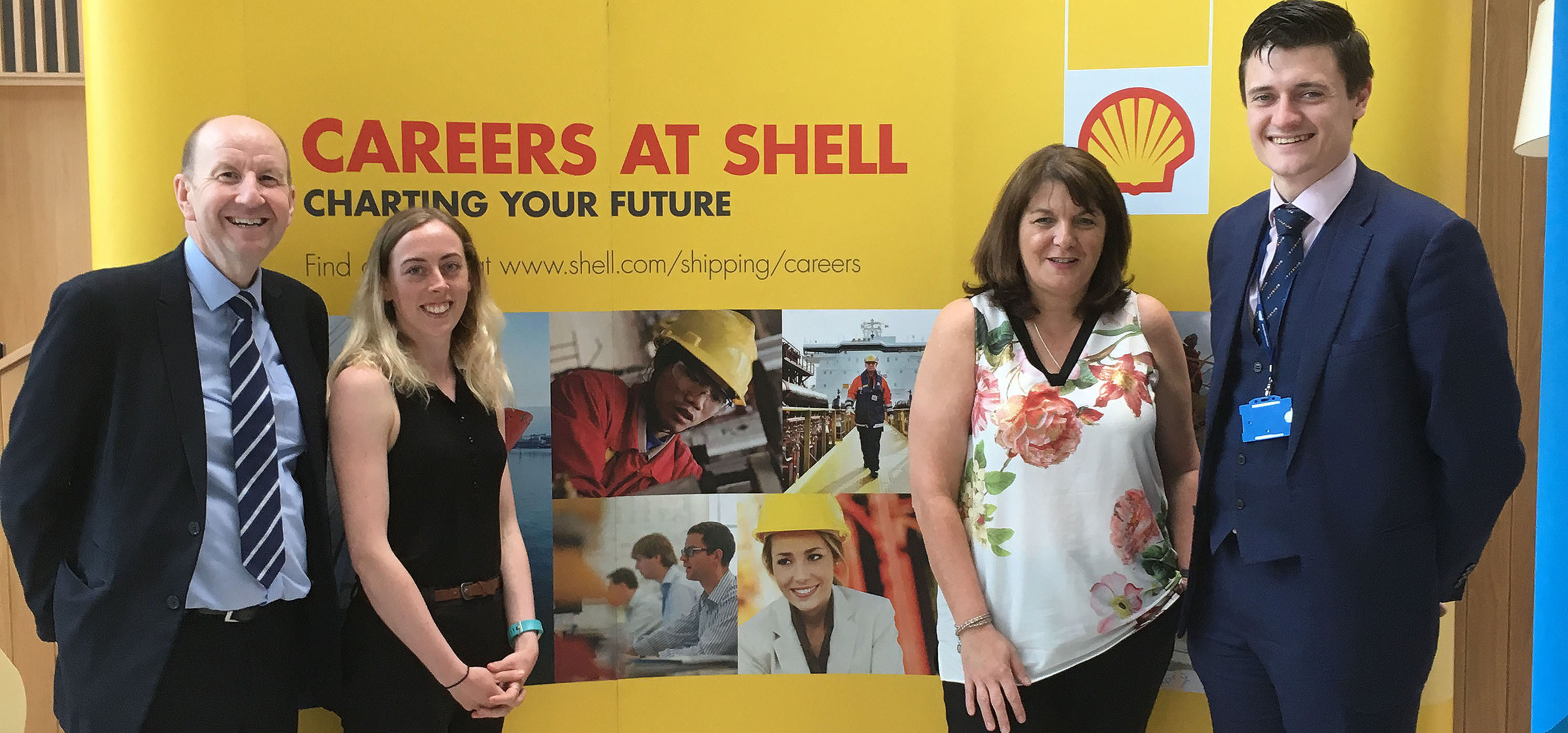 Shell cadet training manager Julie Arnold and cadet training administrator Sinead Keneen and Nautilus officials Derek Bryne (left) and Martyn Gray. Image:Shell cadet training manager Julie Arnold and cadet training administrator Sinead Keneen and Nautilus officials Derek Bryne (left) and Martyn Gray.