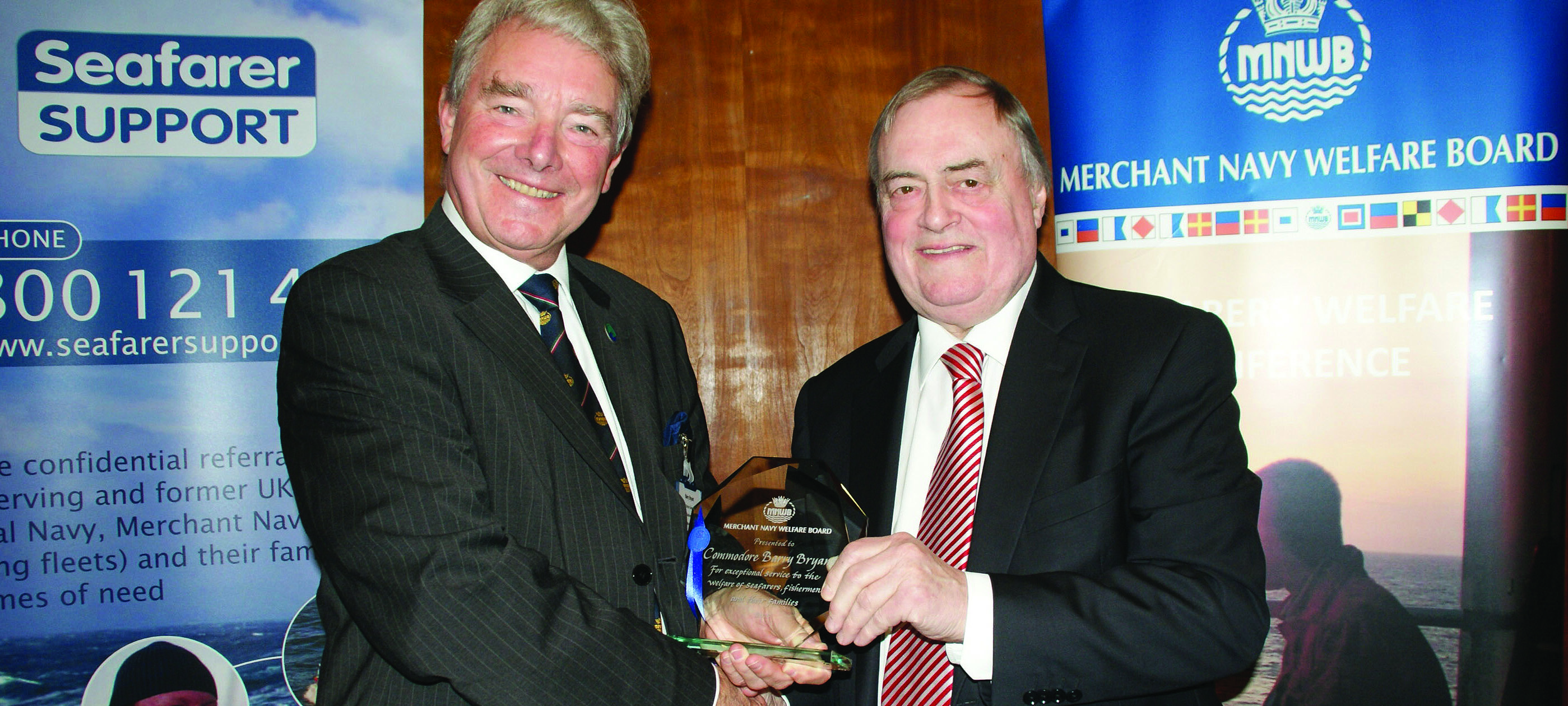 Seafarers UK director general Commodore Barry Bryant also received an exceptional service award. Image:Seafarers UK director general Commodore Barry Bryant also received an exceptional service award.