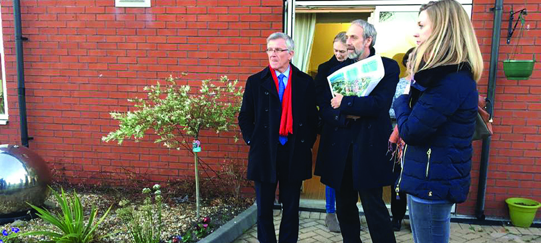Mick Howarth shows MNWB visitors the special garden at Mariners' Park which was purpose-built for residents affected by dementia. Image:Mick Howarth shows MNWB visitors the special garden at Mariners' Park which was purpose-built for residents affected by dementia.