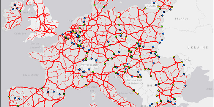 Land and sea border crossings in the EU transport network. Image: European Commission Image:Land and sea border crossings in the EU transport network. Image: European Commission