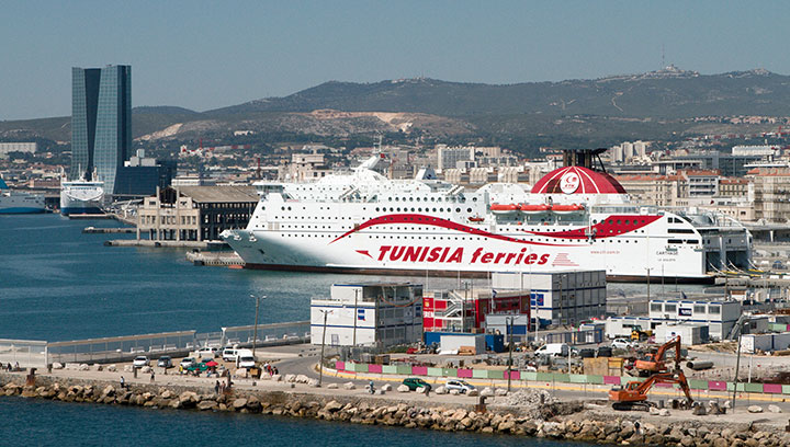 Ferry ports at Marseilles (pictured in 2011) and Le Havre were at a standstill. Image: Wikimedia Commons Image:Ferry ports at Marseilles (pictured in 2011) and Le Havre were at a standstill. Image: Wikimedia Commons